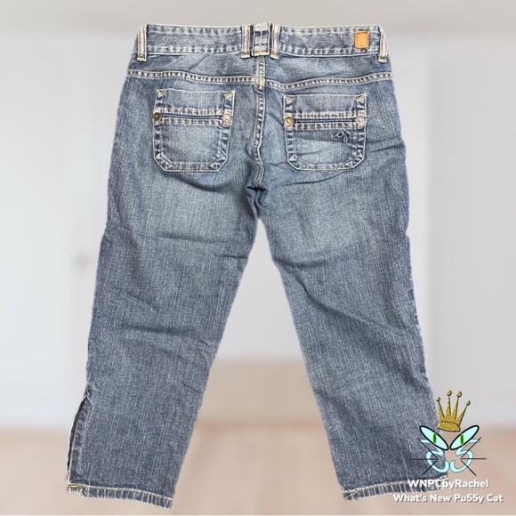 Y2K Guess Jeans Zipper Leg Capris Antique Wash, Size 28 - Picture 6 of 12